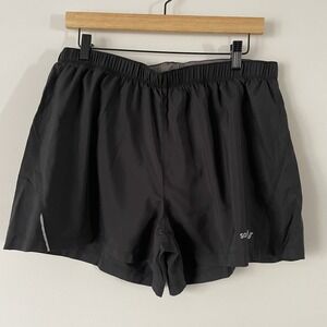 NWT Saucony Mens Performance Drawstring Shorts 4" Black Size L Lined Running Gym